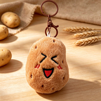 Nouveau Porte-clés Pendentif Sac en Peluche Douce et Mignonne en Forme de Pomme de Terre, Visage Multi-Expressions (Colère, Peur, Sourire), Jouet, Cadeau