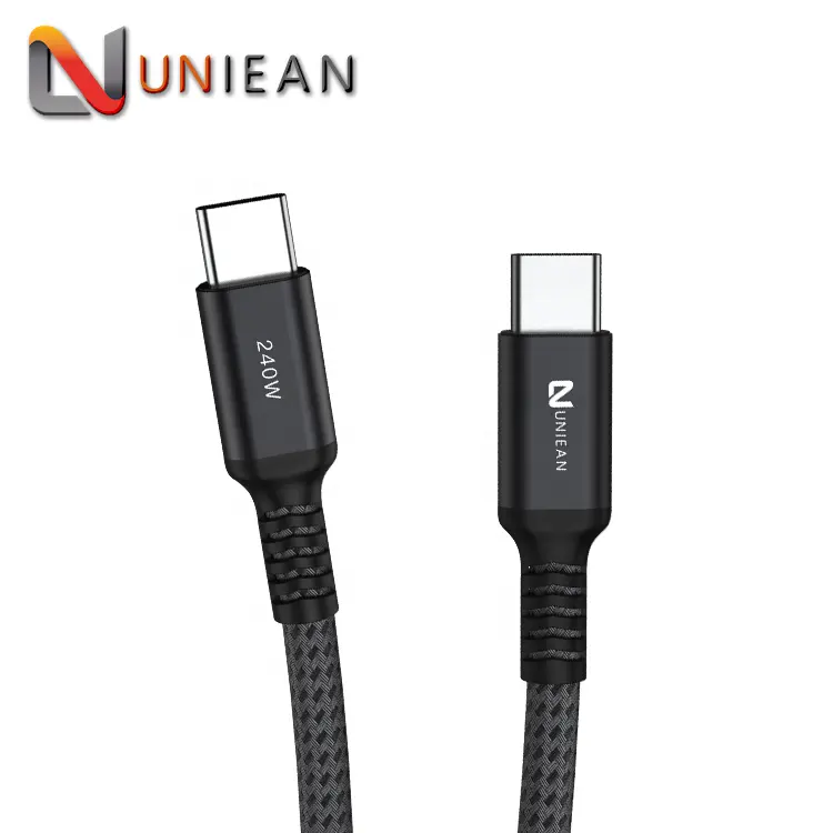 Wholesale High Quality Braided 3m USBC Type C PD USB 4 USB C to C Cable 240W White Braid