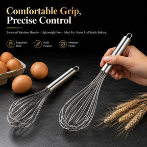 Di alta qualità in acciaio inox palmare frusta per uova comoda maniglia manuale strumento di frusta per montare uova e panna - Product Image 4