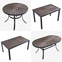Ensemble table et chaises d'extérieur en alliage d'aluminium résistant aux intempéries, table longue pour cafés, salons de thé, balcons, cours, terrasses