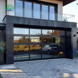 Porte de <span class=keywords><strong>garage</strong></span> sectionnelle commerciale automatique électrique à roulement extérieur en alliage d'aluminium à vue panoramique double vitrage - Product Image 5