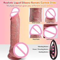 Brauner Flüssig-Silikon-Dildo Künstlicher Penis Realistischer Dildo Sexspielzeug für Frauen Lebensechter Ferngesteuerter Stoßender Silikon-Dildo Vibrator