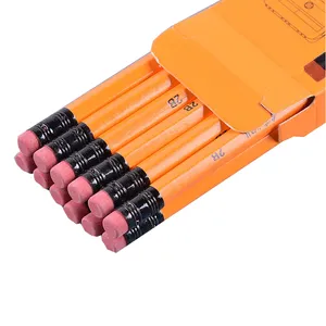 Crayon standard de haute qualité personnalisé Hb 2B crayon bois jaune corps enfants ensembles de crayons