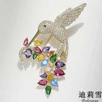 Bros Pin Burung Kolibri Mewah TIANSHE, Hadiah Suvenir, Pin Hewan Fashionable, Grosir