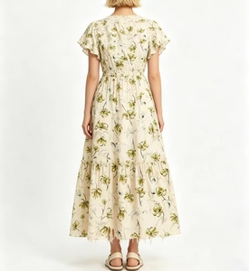 ALLBBIA025 Robe longue florale pour femmes avec motifs floraux aquarelle frais - Product Image 2
