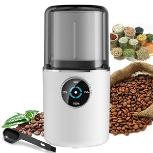 Cafe grinder kopi mini, bagian luar ruangan portabel dapat disesuaikan 200W kuat biji rumput kopi bumbu