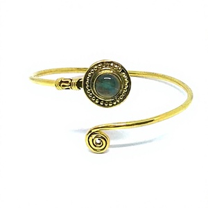 Bracelets Bracelets Naturels Labrdorite Couleur Or Cadeaux Pour Elle, Bracelets Ronds en Pierre - Product Image 1