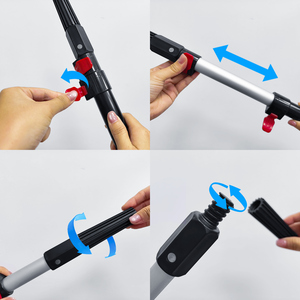 Barra telescópica de extensión roja y negra de <span class=keywords><strong>37</strong></span> pulgadas con mango de aluminio ajustable de 19.69 a <span class=keywords><strong>37</strong></span> pulgadas para espátula de paneles de yeso, rodillo de pintura, OEM, bricolaje - Product Image 4