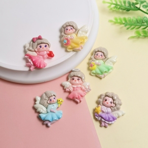 Nueva Moda, 100 Piezas/Bolsa, Adorables Mini Ángeles Alados de Resina, Cabujones Planos para Decoración de Fundas de Teléfono, Manualidades, Scrapbooking - Product Image 4