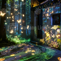 Projection de cartographie 3D en forêt en plein air avec projecteur vidéo holographique pour une affichage immersif