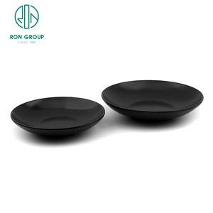 Vajilla Redonda de Melamina Negra Mate de Grado Alimenticio para Restaurantes Occidentales Modernos, Plato para <span class=keywords><strong>Pizza</strong></span>, Sushi, Carne y Fideos, Vajilla Comercial - Product Image 6