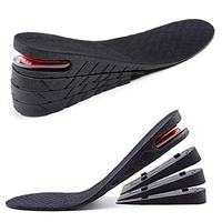 Semelles intérieures unisexes en PVC à 4 couches, réglables en hauteur, confortables, avec coussin d'air, rehausseurs de chaussures invisibles, absorption des chocs, semelles rehaussantes