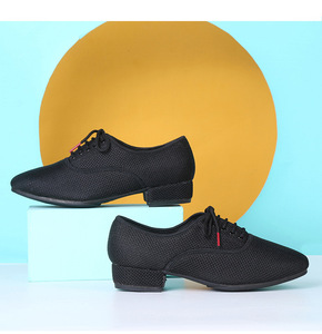 Zapatos de Baile Latino para Hombre con Parte Superior de Microfibra Transpirable, Forro de Algodón, Suela Suave, Suela de Poliuretano/Goma/Camuflaje para Baile - Product Image 2