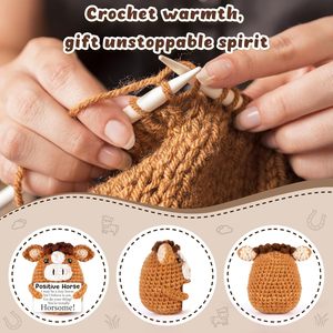 Uncinetto supporto emotivo bambola cavallo fatto a mano divertente perfetto per <span class=keywords><strong>natale</strong></span> <span class=keywords><strong>e</strong></span> decorazioni per la casa - Product Image 6