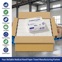 Serviettes en papier multi-plis, 1 pli, super absorbantes, en pâte de bois vierge, distributeur commercial en vrac pour salle de bain, OEM/ODM