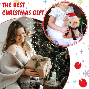 8235 Fluffy White Highland Cow Kuscheltiere Plüsch tier mit schottischem Plaid schal Weihnachts geschenke für Kinder Plüsch Hochland kuh - Product Image 5