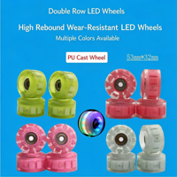 Roues de patins à roulettes en PU clignotantes 53x32mm, s'illuminent avec roulements préinstallés pour patins à roulettes et skateboards, multicolores