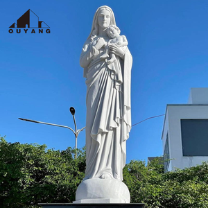 QUYANG personnalisé moderne décoration extérieure grand marbre sculpté à la main catholique religieux vierge marie priant Statue - Product Image 3