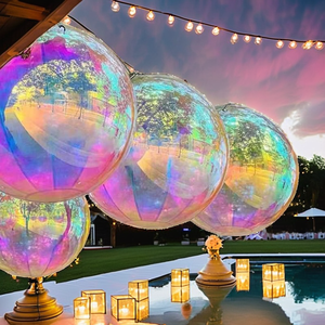 PVC <b>Mirror</b> <b>Ball</b> Christmas Wedding Party Decor Silver Gold Red Big Shiny Waterproof Inflatable <b>Balls</b> Reflective Balloon NB-MB001 - Product Image 5