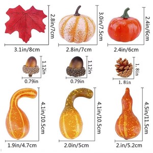 Set di Foglie d'Acero Artificiali Realistiche, Decorazione Autunnale per il Ringraziamento, <span class=keywords><strong>Halloween</strong></span> e Feste, Decorazione da <span class=keywords><strong>Tavola</strong></span> - Product Image 3
