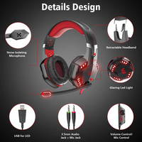 Casque de jeu KOTION EACH G2000 rouge, écouteurs gamer, basses HD stéréo, casque de jeu pour PS5