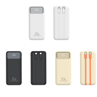 Tragbare Powerbank mit Digitalanzeige, PD 22,5W Schnellladung, 10000mAh, Integrierte Kabel
