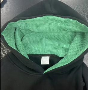 เสื้อฮู้ดดี้ผู้ชายไซส์ใหญ่สั่งทำขายส่ง พิมพ์โลโก้แบบพัฟฟ์ หนัก 345 กรัม ผ้าเปล่าแบบยูนิเซ็กซ์ พร้อมซับในลายวาฟเฟิล - Product Image 2