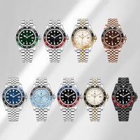 Montre mécanique classique de luxe en acier inoxydable avec logo personnalisé, design élégant et fin, pour homme