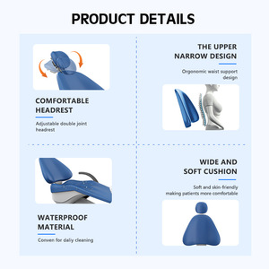 Fauteuil dentaire Hori R5 bleu électrique avec crachoir intégré pour traitement médical - Product Image 4