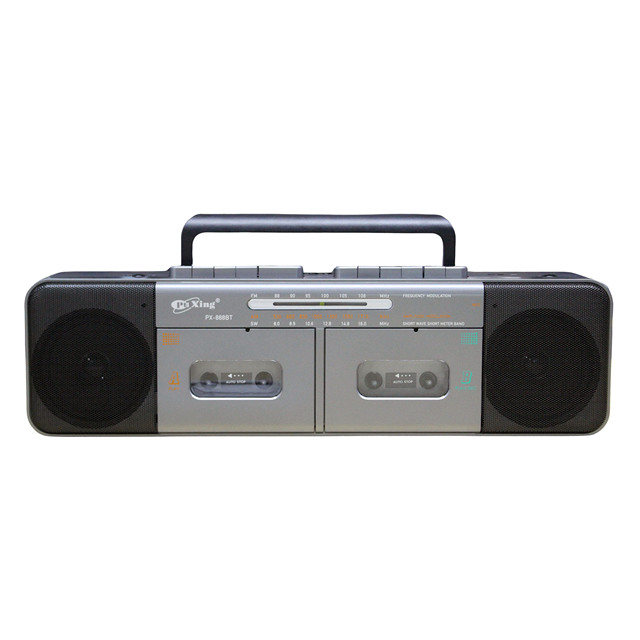 PUXING PX-888BT Wireless BT Cassette Player with AM/FM/SW Radio, USB/TF Recording, Rechargeable Battery, Portable