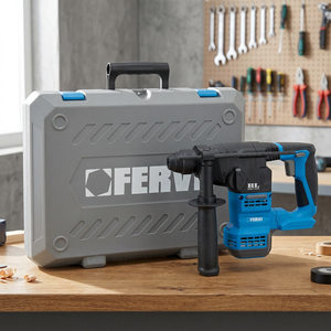 FERVI 20V Power Hammer <b>Drill</b> SDS-Plus Chuck 0-4500 Percussion/min Max 20mm Wood Drilling Capacity-Versatile Tool for Various - Product Image 3
