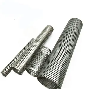 Sinterlenmiş tel örgü TubeCylindrical paslanmaz çelik 304 delikli PipePerforated Tubestainless çelik delikli boru