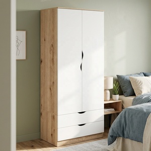 Mueble de Dormitorio Moderno, <span class=keywords><strong>Armario</strong></span> de Madera con 2 Puertas, Organizador de Ropa, Guardarropa - Product Image 5