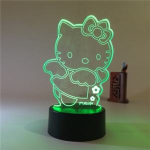 Lámpara de mesa táctil con carga USB que cambia de 16 colores, decoración de ilusión de visión de Anime personalizada, luz de noche LED acrílica 3D - Product Image 3