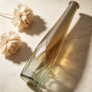 Bouteilles de vin en verre dégradé doré fabriquées en usine, avec bouchon, gravure laser et sérigraphie, 500ml/750ml/1000ml pour whisky, tequila, <span class=keywords><strong>vodka</strong></span> - Product Image 4