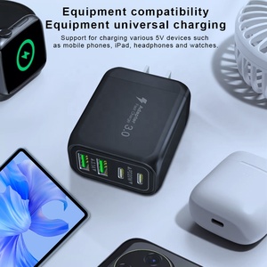 Nhà Máy Bán buôn USB C khối 40W 4 cổng tường cắm nhanh chóng sạc khối PD + QC Multiport <span class=keywords><strong>Power</strong></span> Adapter USB C Sạc Loại C - Product Image 5