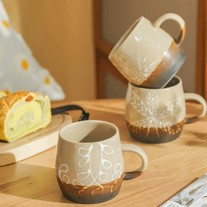 Taza de Cerámica Japonesa Moderna Hecha a Medida, Estilo Instagram, Diseño de Dibujos Animados, Hecha a Mano, con Efecto de Grieta, Apta para Lavavajillas, Reutilizable, para Negocios - Product Image 2