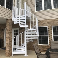 CBMMart escaliers en colimaçon en fer forgé personnalisés pour l'extérieur escaliers circulaires hélicoïdaux à poteau central en acier au carbone galvanisé à chaud