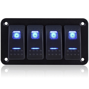 Panel de interruptores basculantes de aluminio con iluminación LED de 4/6/8 posiciones, 12V/24V, función de encendido/apagado <span class=keywords><strong>para</strong></span> coche, barco, camión, Jeep, RV - Product Image 2