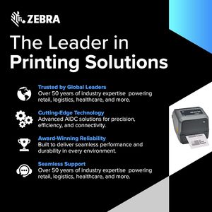 Zebra ZD621 Transfert thermique et imprimante directe, ordinateur de bureau 300 DPI USB hôte Ethernet série BTLE5 Connectivité Imprimante pour le bureau - Product Image 6