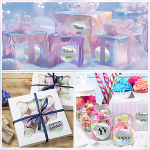 Étiquettes de <span class=keywords><strong>film</strong></span> laser personnalisées autocollant holographique personnalisé feuille réfléchissante arc-en-ciel impression UV finition stratifiée pour les promotions - Product Image 6