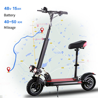 Trottinettes électriques pliables rapides avec siège, pneus de 10 pouces, 800W, 45 km/h, pour adultes, en stock dans l'entrepôt européen de l'UE