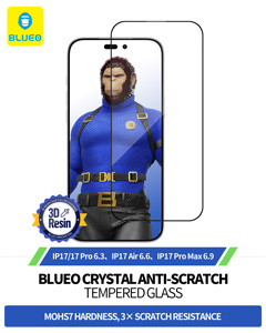 BLUEO Venta al por Mayor de Cristal Templado Antirrayas DLC Mohs 7 Ultra Resistente para Teléfonos Móviles Serie 16 17 Pro - Product Image 2