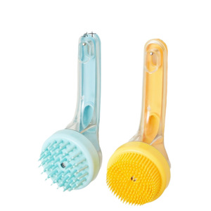 <b>Pet</b> Bathing <b>Brush</b> With Massage Function For Cats And Dogs Plastic Soft Bristles Gentle Cleaning Tool - Product Image 2