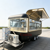Camion de restauration mobile moderne, chariot de présentation de snacks, stand de vente de gâteaux et de café, remorque alimentaire à vendre