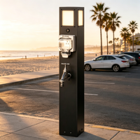 Prise d'extension extérieure étanche IP66 en acier inoxydable avec capteur de mouvement 20A, prises personnalisables pour camping-car et jardin