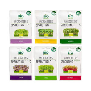 Hữu cơ không biến đổi gen microgreens 6-Pack Kit bao gồm cỏ linh lăng củ cải hướng dương cho trồng trong nhà mọc món ăn tấm - Product Image 5