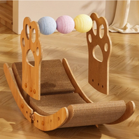 Nouveau lit à bascule pour animaux de compagnie en forme de bateau, utilisable toute l'année avec balles colorées, griffoir pour chat pour aiguiser les griffes, repos et jeu, transfrontalier