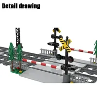 Masterpiece OEM Vente en gros 282 pièces Jouet de construction pour enfants en plastique ABS, Ensemble de rails de train avec passages à niveau, barres de levage et voies créatives