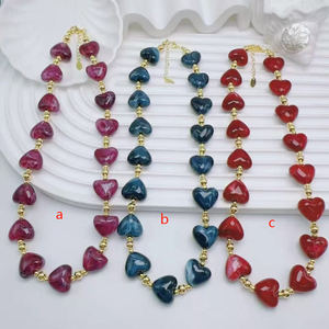 Collares de cuentas acrílicas coloridas con forma de corazón, estilo bohemio, muy vendidos, para mujeres, para la playa en verano. - Product Image 3